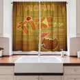 thumbnail image 2 of Ambesonne Tiki Bar Kitchen Curtains, Wood Plank Aloha, 55"x39", Brown Orange Pink, 2 of 3