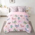 thumbnail image 2 of Homewish Colorful Cute Bowtie 7pcs Bedding Comforter Set,Kawaii Bow Ribbon Queen Bedding Sets,Geometric Polka Dots Queen Sheet Sets For Girls Kids,Ultra Soft Home Decor Reversible, 2 of 8