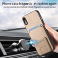 thumbnail image 6 of Allytechgroup Cards Holder Back Case for iPhone Xr, Vintage PU Leather TPU Shockproof Slim Kickstand Anti-Drop Protective Wallet Phone Case Cover for Apple iPhone Xr, Khaki, 6 of 8