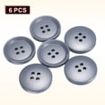 thumbnail image 3 of Uxcell 6pcs Sewing Button 30m 4 Holes Resin Round Craft Buttons, Grey, 3 of 6