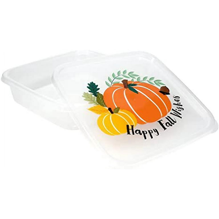 CGT Clear Thanksgiving Fall Harvest Autumn Plastic Food Storage Containers  with Lids Bowls Baskets Canisters Kitchen Candy Snacks Food Party