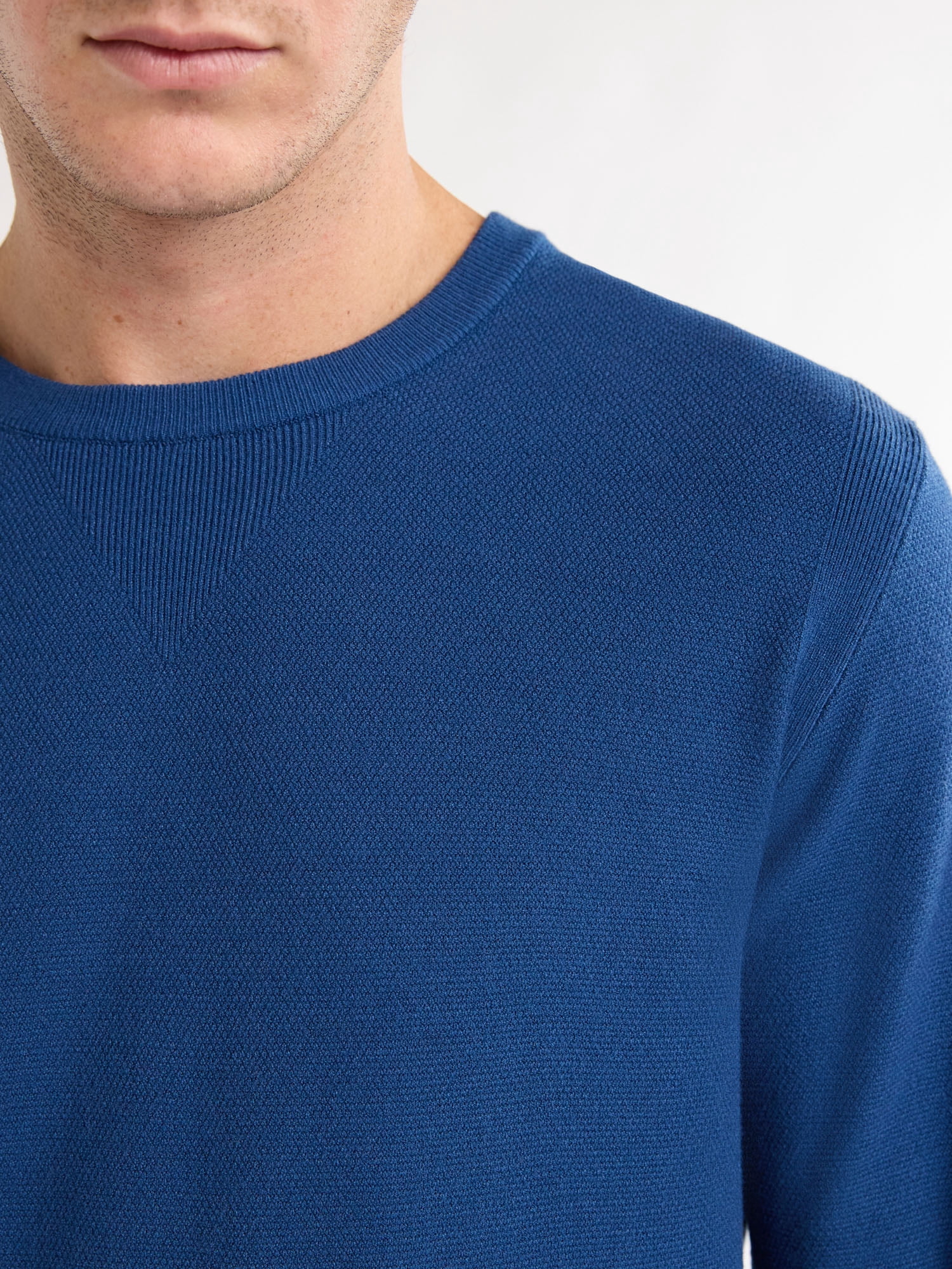 Free Assembly Men’s Cozy Yarn Textured Sweater with Long Sleeves, Sizes S-3XL