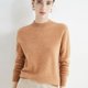 thumbnail image 1 of Suéter de cachemira de lana para mujer, jersey de cuello alto de media altura, prenda de primera línea, jersey de punto suelto de manga larga, top de color sólido para primavera/otoño, 1 of 5