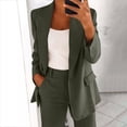 thumbnail image 5 of Enjoytime 2 Piece Sets for Women Solid Color Long Sleeve Button Down Blazer Long Pants Suit Set Business Casual Work Outfits Plus Size Womens Clothing, 5 of 8