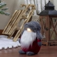thumbnail image 2 of Northlight LED Lighted Plush Gnome with Long Beard Christmas Figure - 8.25" - Red and Gray, 2 of 4