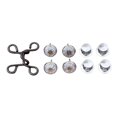 thumbnail image 1 of Juego de 4 extensores de cintura ajustables con botón sin clavos de 1,1'' con hebilla de repuesto gris, 1 of 7
