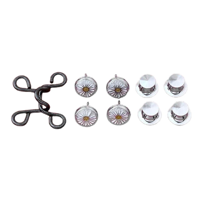 Juego de 4 extensores de cintura ajustables con botón sin clavos de 1,1'' con hebilla de repuesto gris