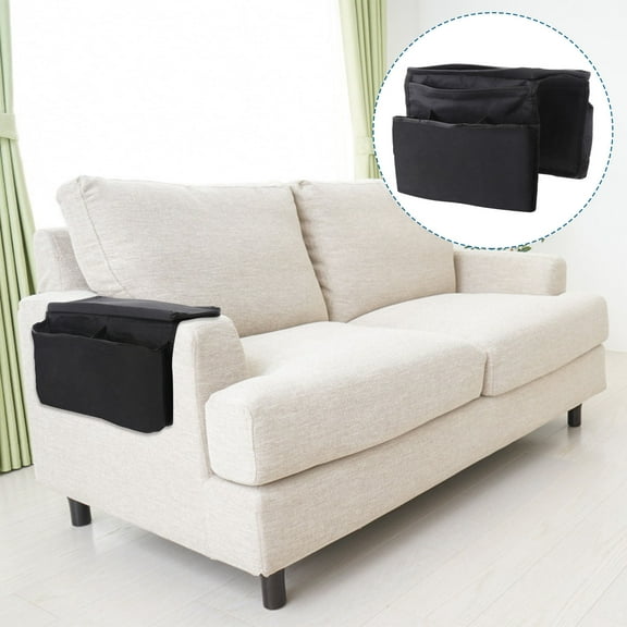 Raindrops  Sofa Pocket Storage Couch Armrest Table Cup Holder Tray Black
