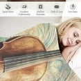 thumbnail image 3 of Autua Vintage Violin Flannel Blanket,Music-Themed Soft Lightweight Throw Blankets Gifts for Women Girls,Perfect for Couch Bed Home Travel Decor 60x80in, 3 of 6