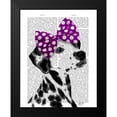 thumbnail image 2 of Fab Funky 12x14 Black Modern Framed Museum Art Print Titled - Dalmatian with Purple Bow on Head, 2 of 5