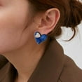 thumbnail image 5 of SUSHANG Earrings Blue Drops of Oil Love Earrings Pure Silver Needle Earrings Temperament Earrings, 5 of 8