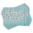 thumbnail image 1 of Ambesonne Blue Place Mats Set of 4, Just Married on Wood Door, Standard Size, Blue Black Red, 1 of 6