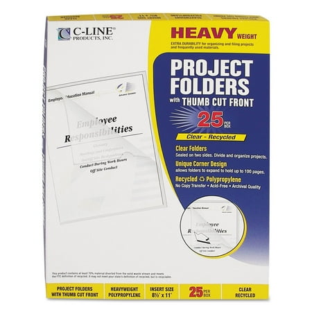 UPC: 0038944621272 | C-Line Project Folders  Jacket  Letter  Poly  Clear  25/Box