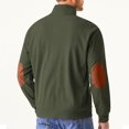 thumbnail image 6 of LEBONYARD Mens Tops Clearance under $5,Deals Clearance Hoodies for Men,Men Outdoors Raglan Sleeve Casual Stand Collar Corduroy Color Blocking Head Cover No Hat Sweater Army Green XXL, 6 of 7