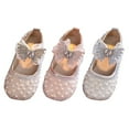 thumbnail image 5 of BULLPIANO Toddler Dress Shoes Little Girl Bow Mary Jane Glitter Pearl Ballet Flats Party School Wedding, 5 of 5
