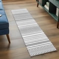 thumbnail image 3 of 2'x6' Rug Runners for Hallways Kitchen, Black White Striped Non Slip Entryway Beside Floor Carpet Runner, Modern Farmhouse Geometric Washable Laundry Room Bedroom Throw Rugs Mat for Family Pet, 3 of 8