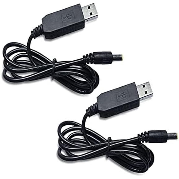 Faoyliye(2-Pack USB 5V to DC 12V Cable, with DC Jack 5.5 x 2.1mm USB Voltage Step Up Converter Cable for Camera, Desk lamp, Speakers, Blue Tooth Headset, and Other 5V Devices 1M/3.28ft