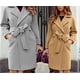 thumbnail image 3 of Abrigo de lana ajustado para mujer, abrigo de manga larga con cinturón y cuello de traje, a la moda, otoño e invierno, 2023, 3 of 4