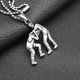 thumbnail image 3 of Colgante de lucha libre JINMJMXG acero inoxidable plateado para dos personas collar deportivo de fitness, 3 of 4