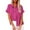 Hot Pink, variant on Augper Spring Tops for Women 2024 Tops Fashion Solid Button Shirt Female V-Neck Loose T-shirt Blouse Tops