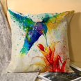 thumbnail image 1 of Fundas de almohada con diseño de colibrí estilo animal de acuarela impresas en ambos lados para sofá Couhion, 1 of 5