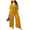 Yellow, variant on Women Plus Size V Neck Jumpsuit High Waist Belted Straight Pants 0XL-4XL