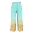 thumbnail image 4 of Patlollav Straight Leg Pants Womens Printed Rolled Casual Pocket Cotton Linen Pants, 4 of 6