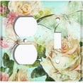 thumbnail image 4 of Metal Light Switch Plate Outlet Cover Flower White Rose Teal Wallpaper ROS014, 4 of 13