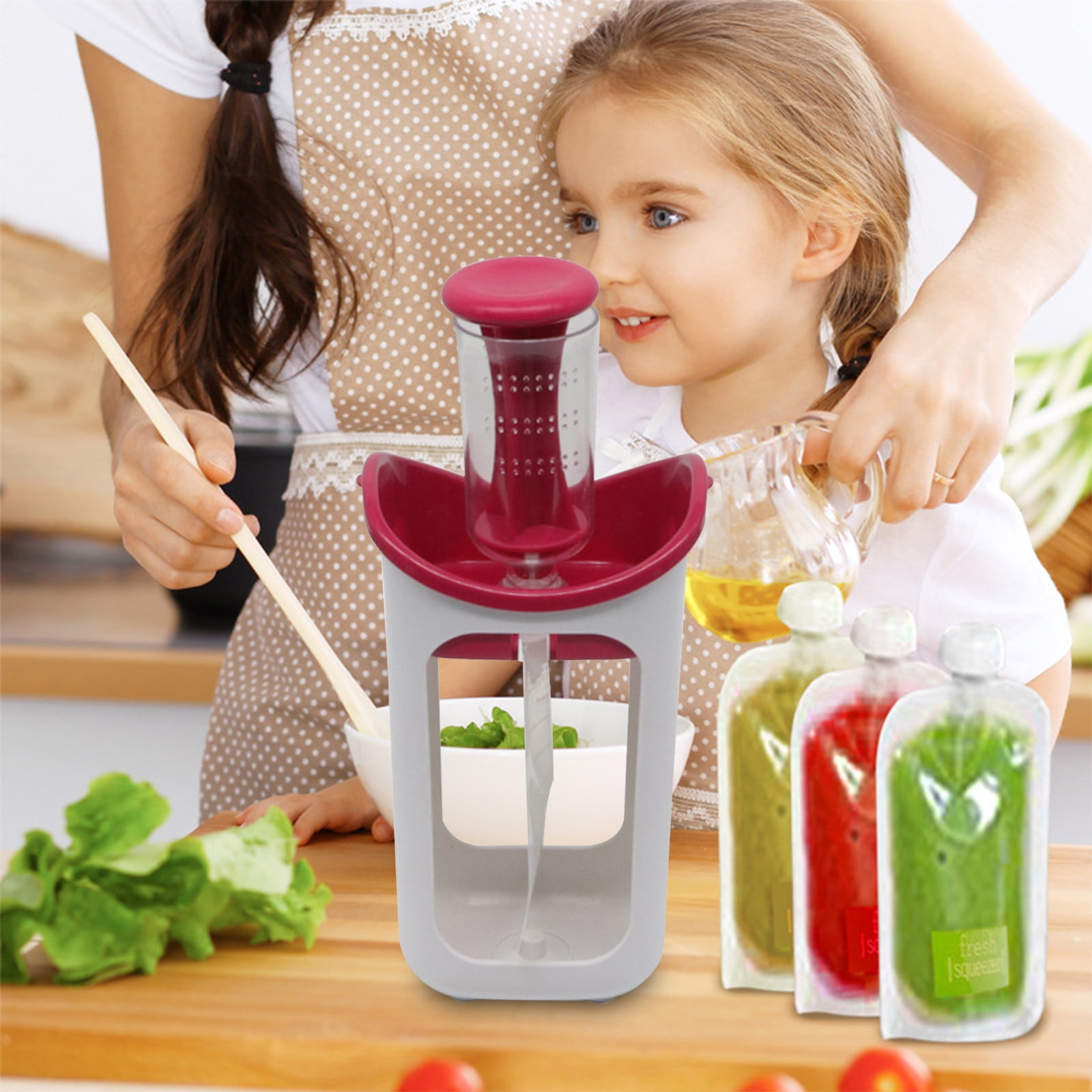 Rewenti Baby Food Maker with 10PCS Pouch Baby Food Squeezes Station Fresh  Fruit Juice Maker Puree Squeezer with Reusable Storage Bags for Snacks  Storage - Walmart.com