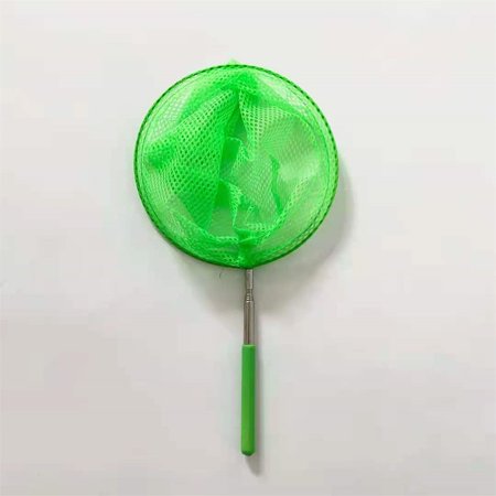 Kids Stainless Steel Rod Telescopic Round Butterfly Dragonfly Net Bug Catching Net Catch Tadpole Fish Bucket Insect Cage GREEN NET