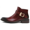 thumbnail image 2 of Santimon Chaussures en Cuir à Bride Moine Bottes Chelsea Décontractées Bottes Habillées Bottines Rouges US 9.5, 2 of 8