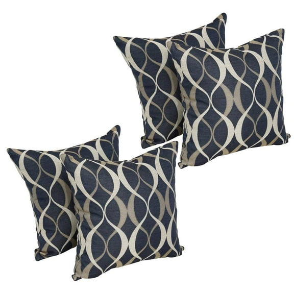 Blazing Needles 17-inch Square Premium Polyester Outdoor Throw Pillows (Set of 4) 9910-S4-PO-003