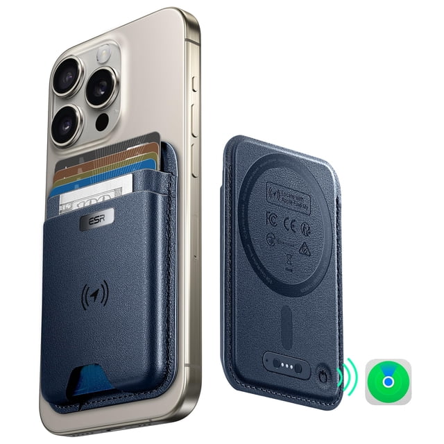 Cartera MagSafe ESR Classic Geo para iPhone 12/16, color azul oscuro