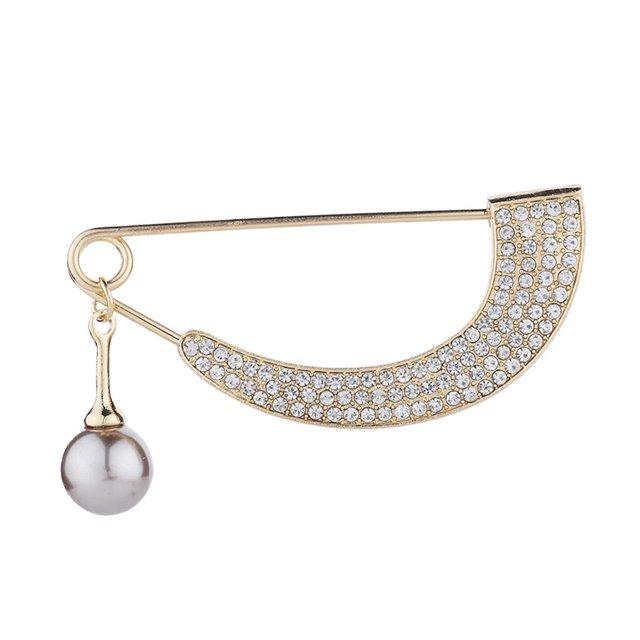 Pin de solapa de flor de cristal para bufanda en color Oro