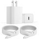 thumbnail image 1 of Best seller USB C Charger iPhone 17 16 15 Charger, [MFi Certified] 2 Pack 20W PD White Fast Charger Block with 6FT USB C Cable Compatible with iPhone 17/16/15, iPad, Galaxy, Android Options from, 1 of 1