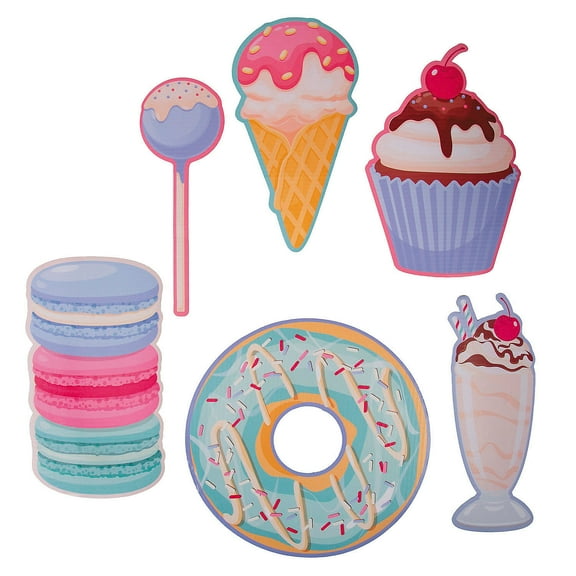 Fun Express 14" Sweets Shop Large Cardstock Photobooth Props - 6 Pieces