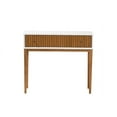 thumbnail image 4 of Baxton Studio Odile Mid-Century Modern Two-Tone Natural Brown and White Bayur Wood 1-Drawer Console Table, 4 of 7