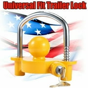 Anti-ru st Caravan Safety Tow Hitch Coupler Lock Boat Marine RV Tractor Universal Trailer Yellow Coupling Lock