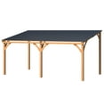 thumbnail image 3 of AECOJOY 16' x 10' Wood Gazebo, Outdoor Heavy Duty Wooden Pergola on Clearance, Patio Lean to Hardtop Awnings, 3 of 8