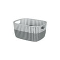 thumbnail image 2 of Simplify 2 Pack 2-Tone Decorative Plastic Medium Storage Basket in Grey, 2 of 7