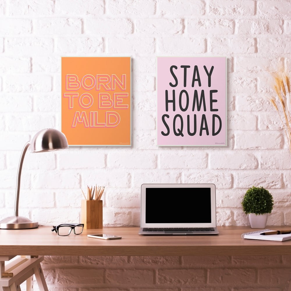 The Stupell Home Decor Born to be Mild Punchy Orange Neon Typography