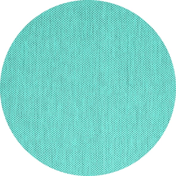 Ahgly Company Indoor Round Abstract Turquoise Blue Contemporary Area Rugs, 3' Round