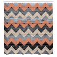 thumbnail image 2 of Ambesonne Chevron Shower Curtain, Zigzag Rustic Lines Pattern, 69"Wx70"L, Dark Peach, 2 of 4