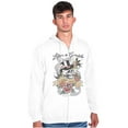 thumbnail image 3 of Life's A Gamble Skull Rose Tattoo Zip Up Hoodie Men's Women's Brisco Brands L, 3 of 6