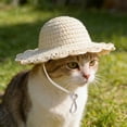 thumbnail image 6 of Pet Cat Sun Hat, Mini Cute Pet Cat Summer Sun Protection Hat, Adjustable Small Dog Beach Cap, Fashion Accessory for Cat Dog Outdoor Daily Activity, 6 of 7