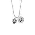 thumbnail image 2 of Delight Jewelry Silvertone Small Jaguar - Mascot Silvertone Script Initial Disc - W - Charm Necklace, 20"+3", 2 of 4