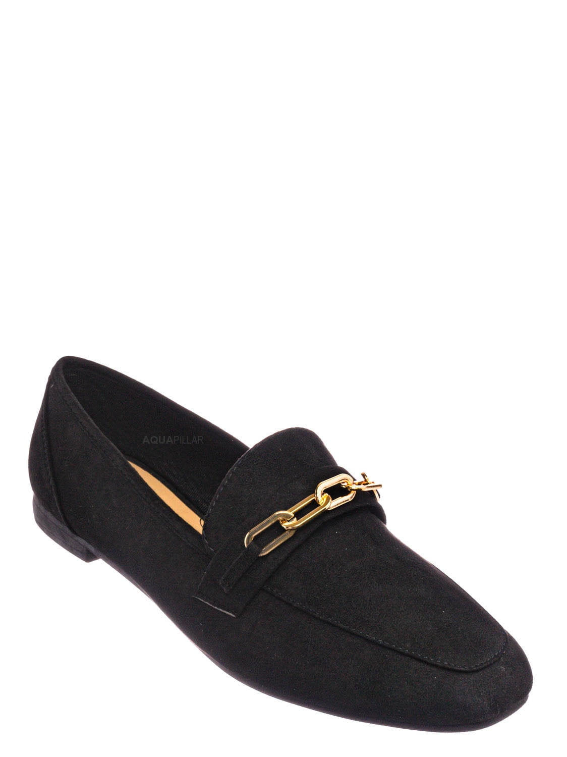 Approach02 Penny Loafer Horsebit Gold Chain - Almond toe Slip On Oxford Moccasin (Woman 