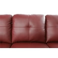thumbnail image 3 of Pon Living 97.2" W Red Faux Leather Sectional Couch, L Shape Sectional Sofa with Ottoman, 3 of 7