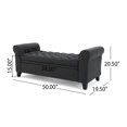 thumbnail image 3 of Santa Cruz Contemporary Fabric Storage Ottoman Bench, Dark Gray, 3 of 9