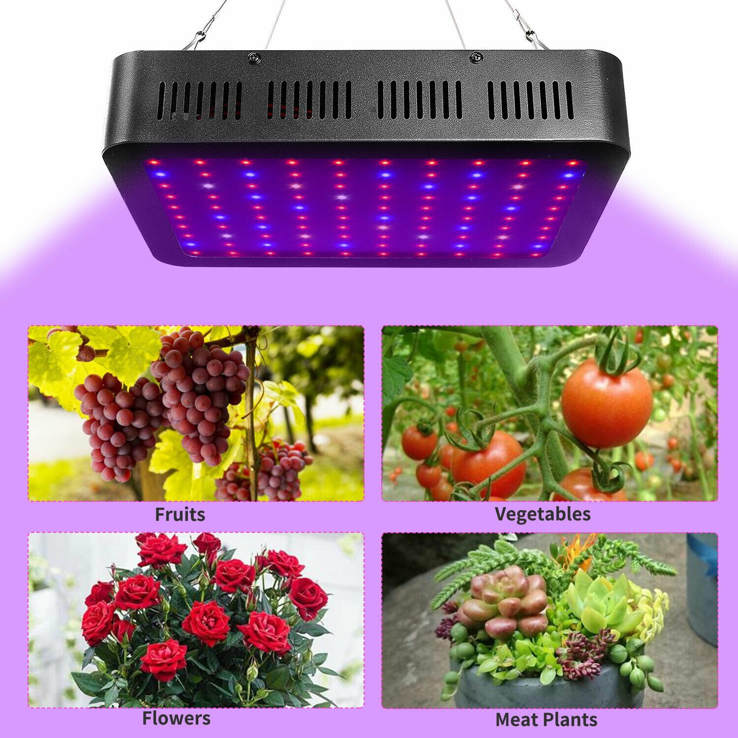 LED Grow Light Panel Hydroponic Kit Full Spectrum Vegetable Flower Bud Blooming 